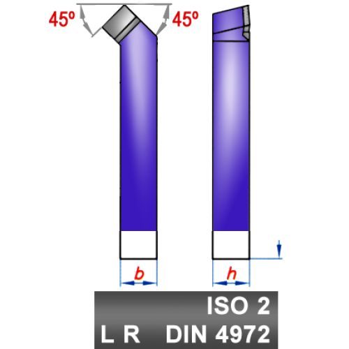 Herramienta Soldada ISO2 DIN4972R 25x25