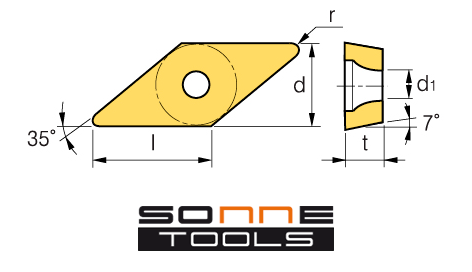 Juego de 10 placas para torneado exterior VCGT-AL 160408-AL (DUPLICADO 142410)