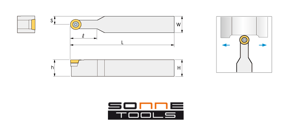 Porta placas de torneado exterior positivo SRDCN 1616H10